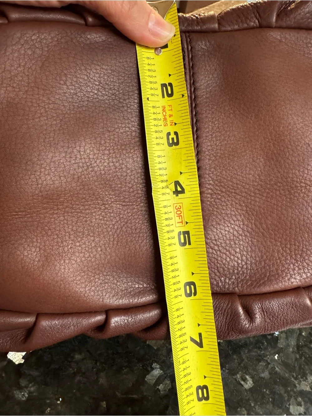 b. makowsky Chocolate Brown Pebbled Leather Hobo